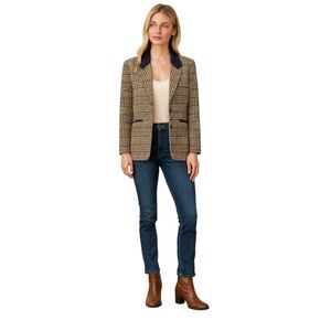 Women's Y2K Plaid Blazer - Multicolor